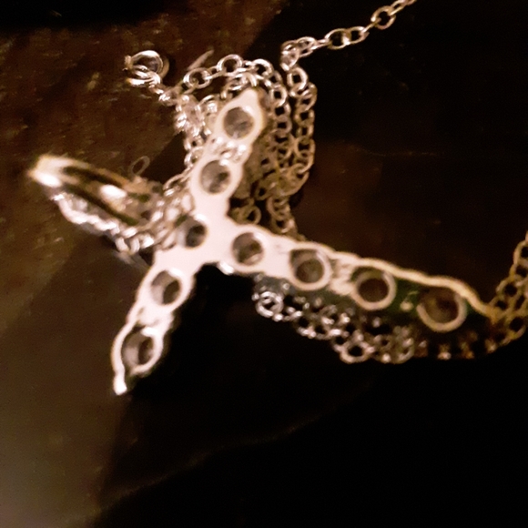 Cross pendant necklace silver cz - Picture 9 of 13